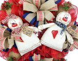 Primitive Gingerbread Couple Wreath