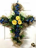 Floral Burlap Cross
